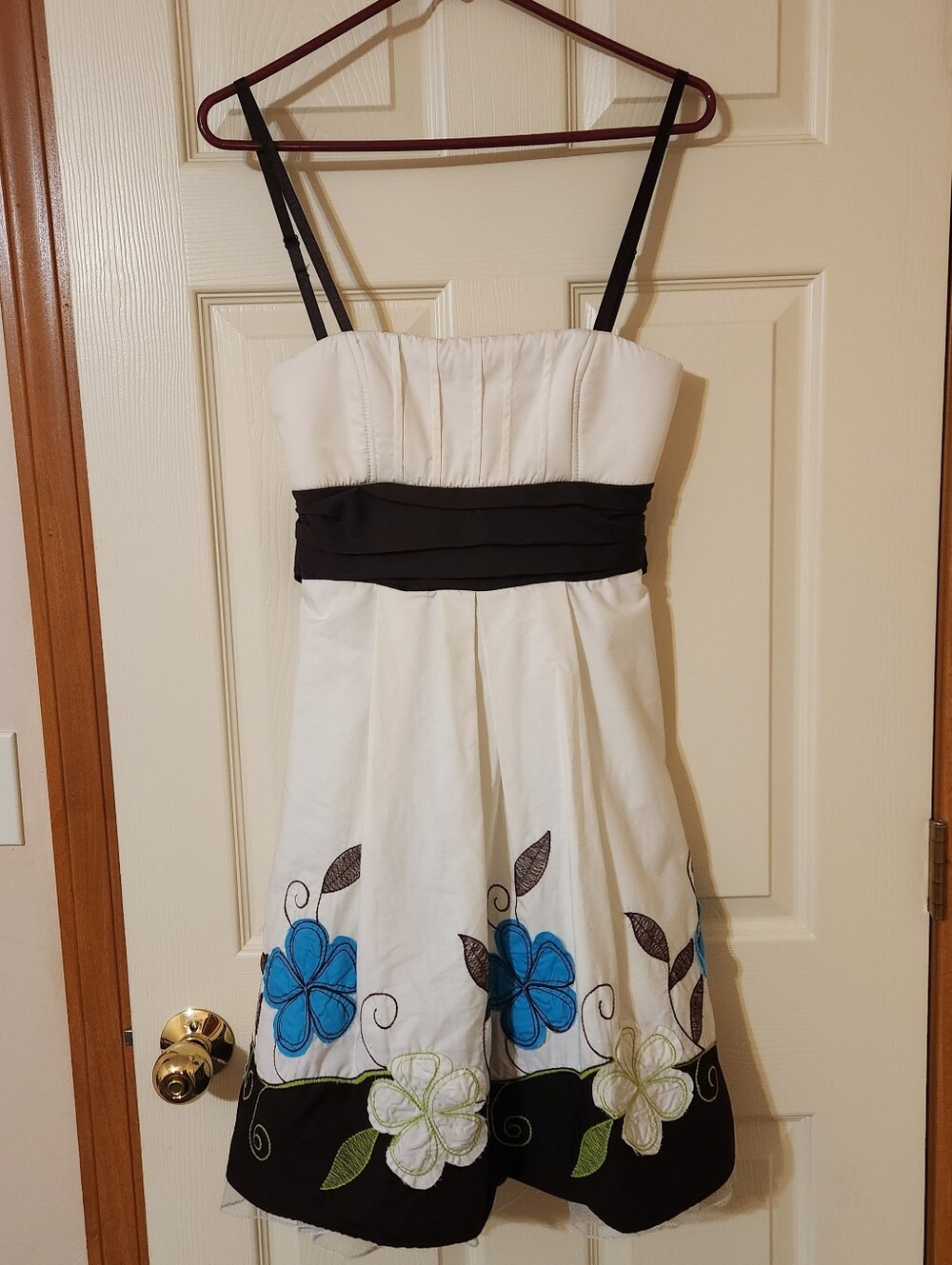 City Triangles Juniors 9 A-Line Party Dress Sweetheart Floral Tulle Zip Bow 90s